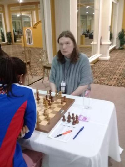 Photo of me playing during round 1 of Campeonato Continental Femenino de Ajedrez "Aguascalientes 2019"